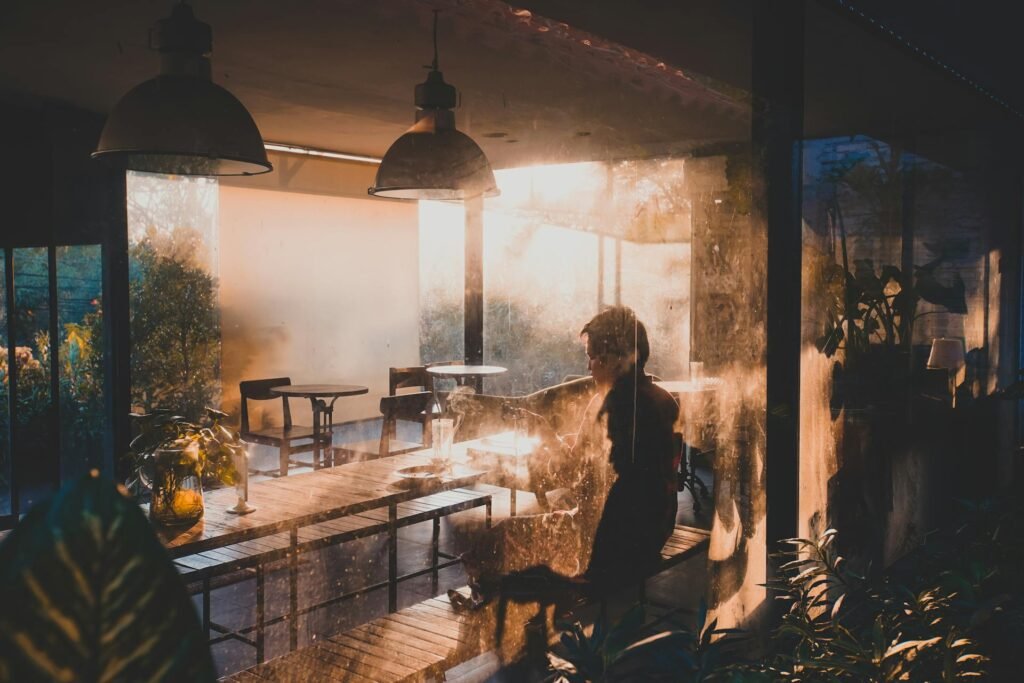 alt="Picture of Eating alone sunset"