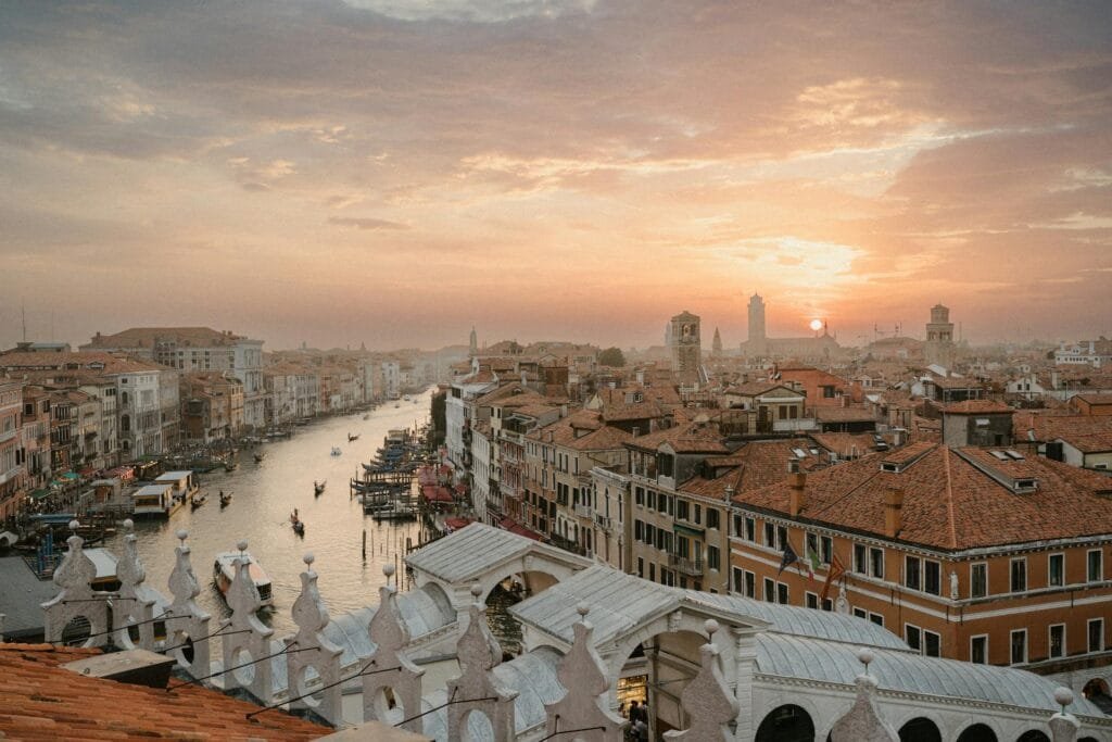 alt="Image of Venice city view sunset"