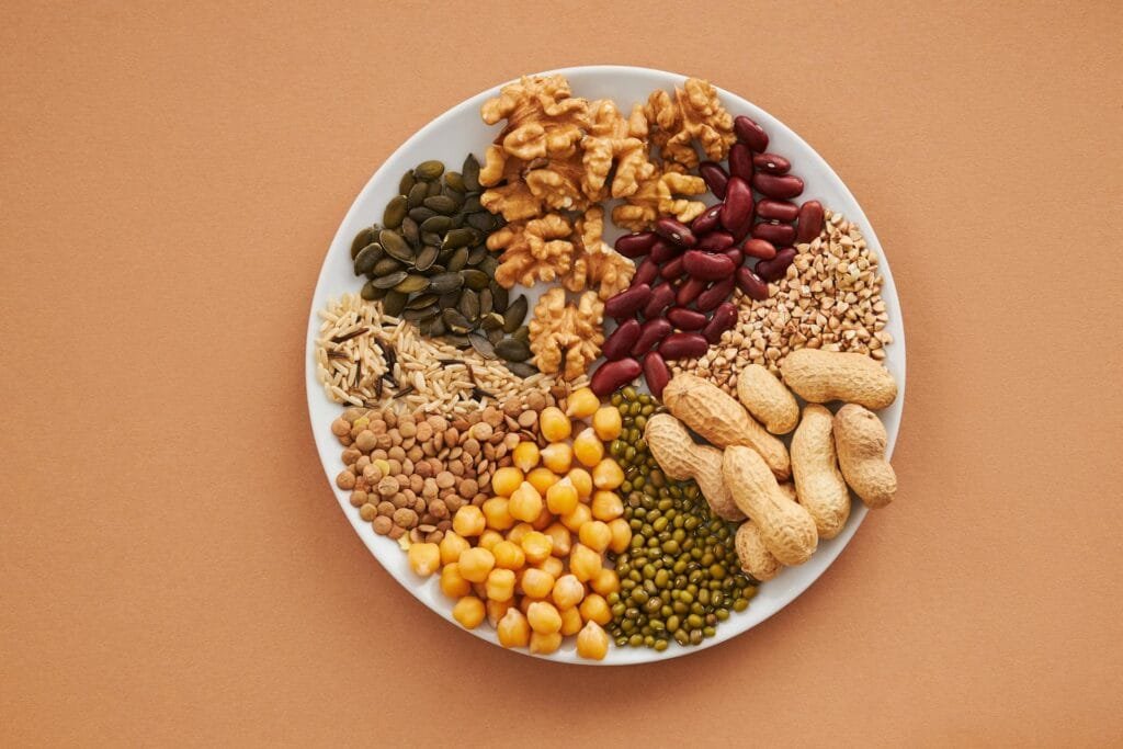 alt="Image of Beans and nuts on a plate"