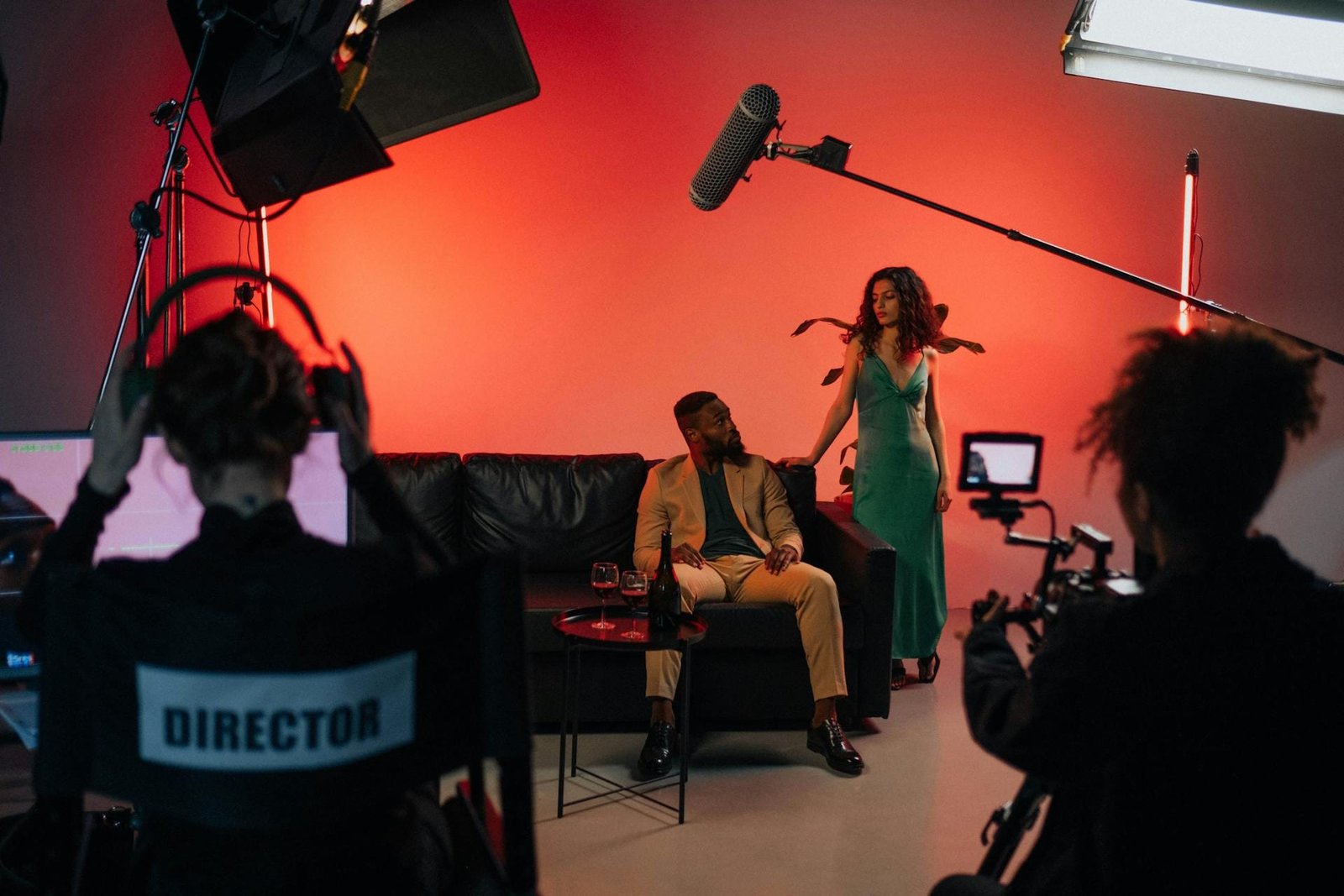 alt="Film directing in studio"