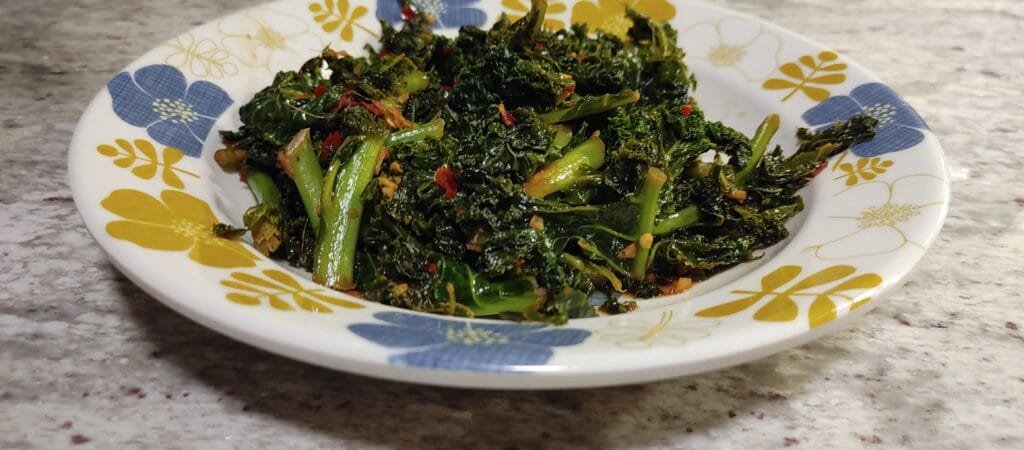 alt="Stir fried kale"