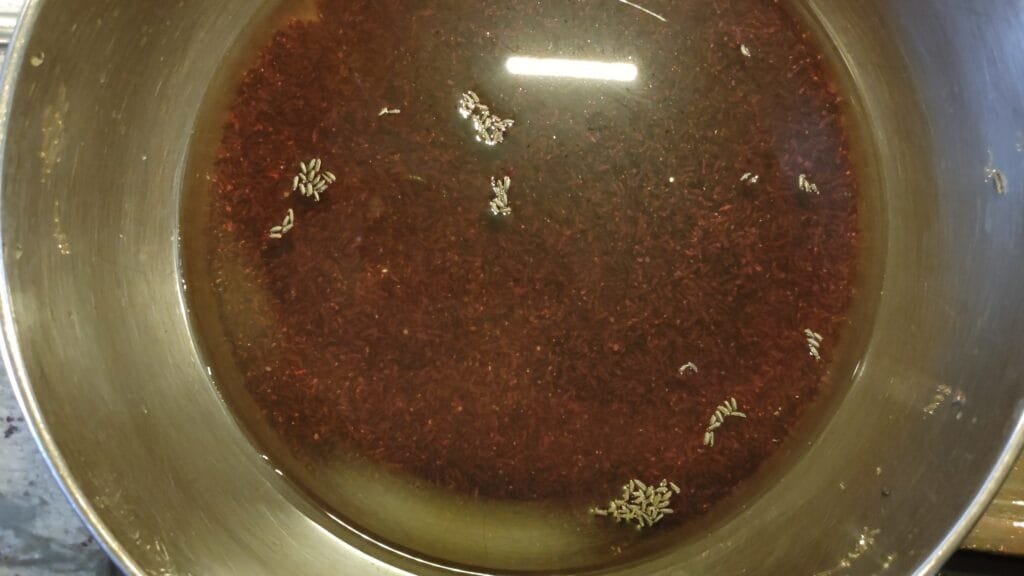 alt="Adding Water to Black Rice"