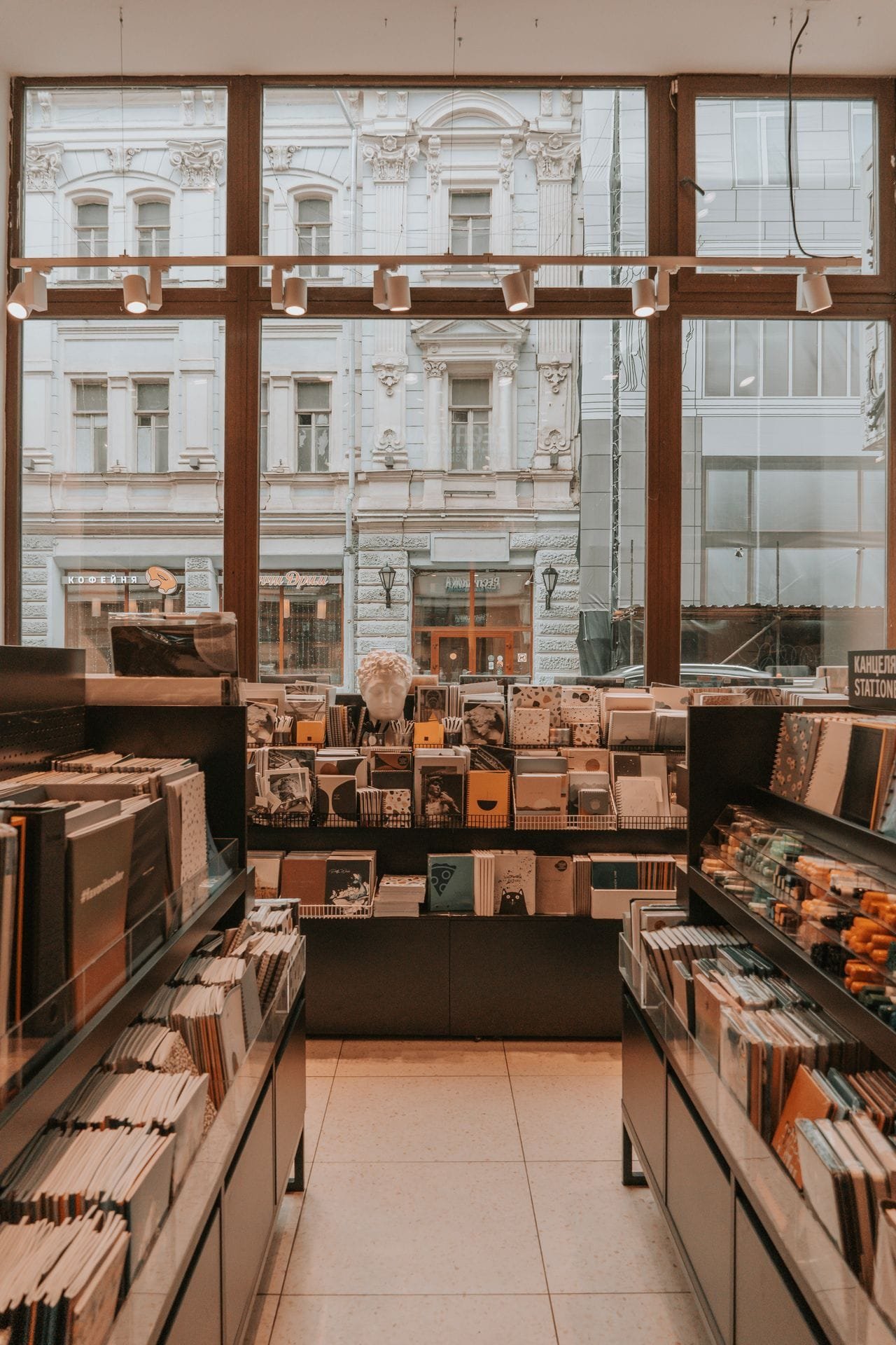alt="Book store with large window"