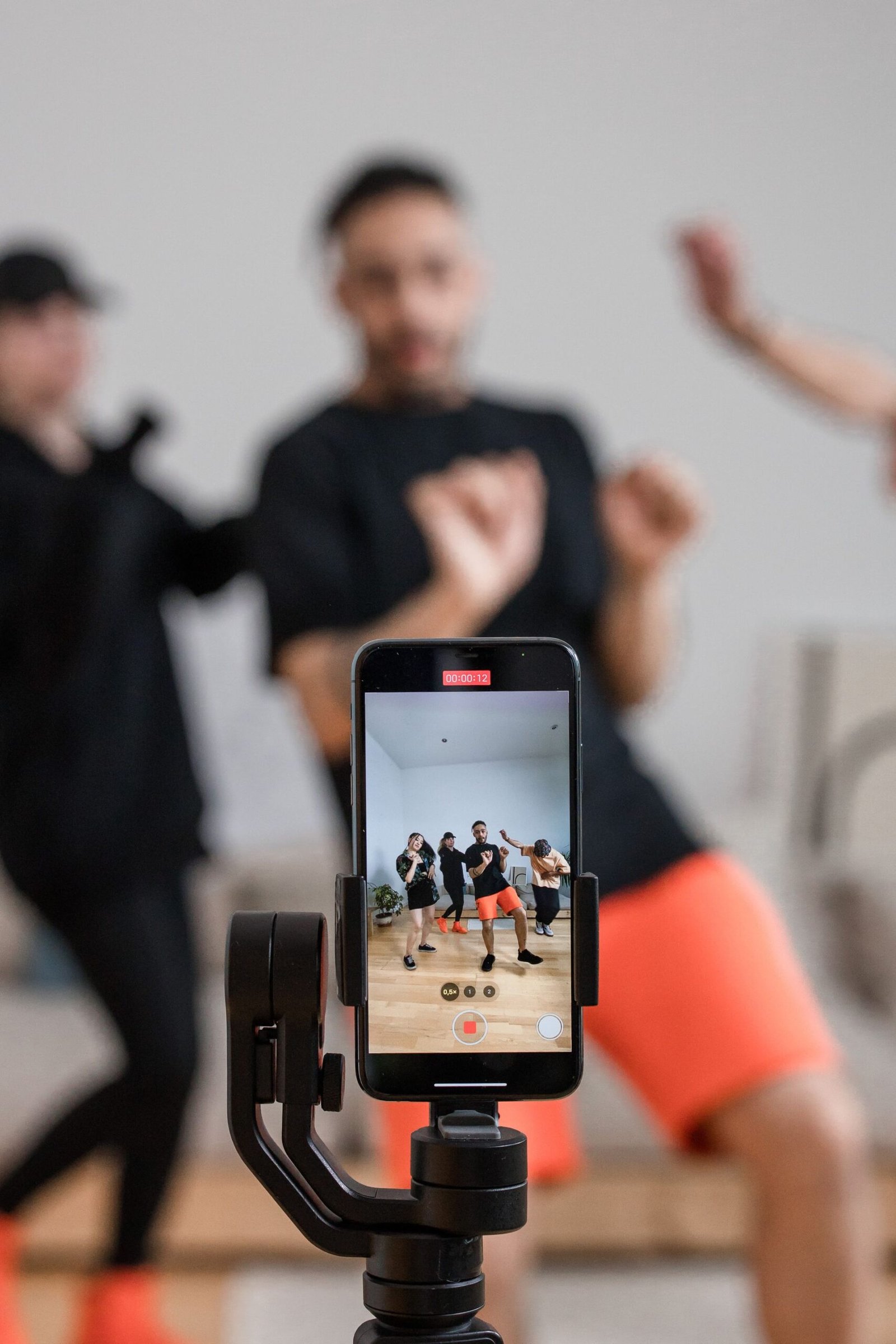 alt="Filming a Group of Dancers"
